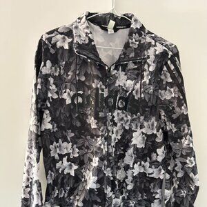 Adidas floral zip up (L)